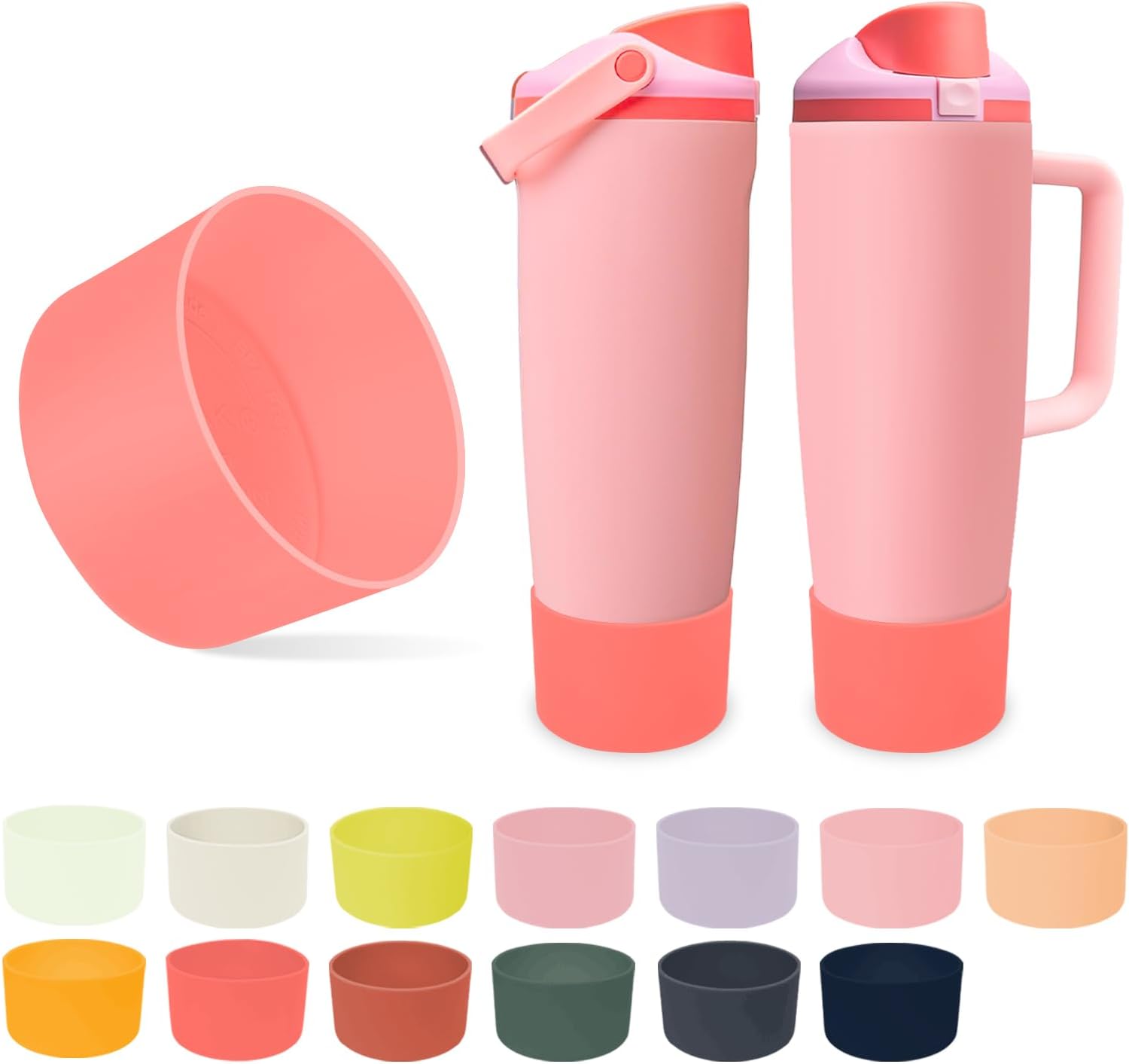 Owala Silicone Boot | Non-Slip, Scratch-Resistant Stability Enhancer for 30oz & 40oz Bottles - 12 Colors Available (Angel Food Cake Red)