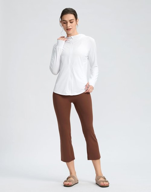 G Gradual Women's Lightweight UPF 50+ Sun Protection Hoodie Jacket - Long Sleeve with Ponytail Hole & 4 Pockets
