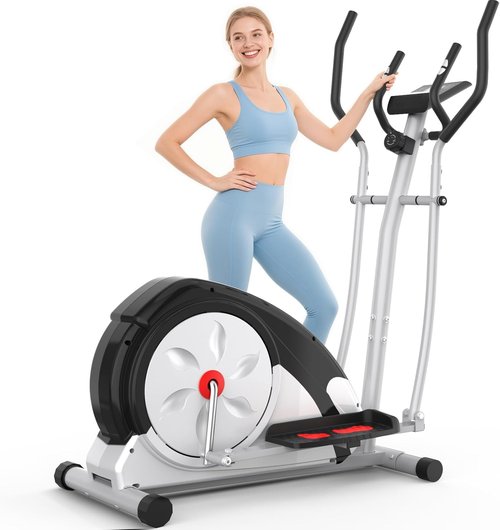ANCHEER Elliptical Machine - Ultra-Quiet Magnetic Resistance with 15.5"-18" Stride | 350LB Capacity for Home Gym