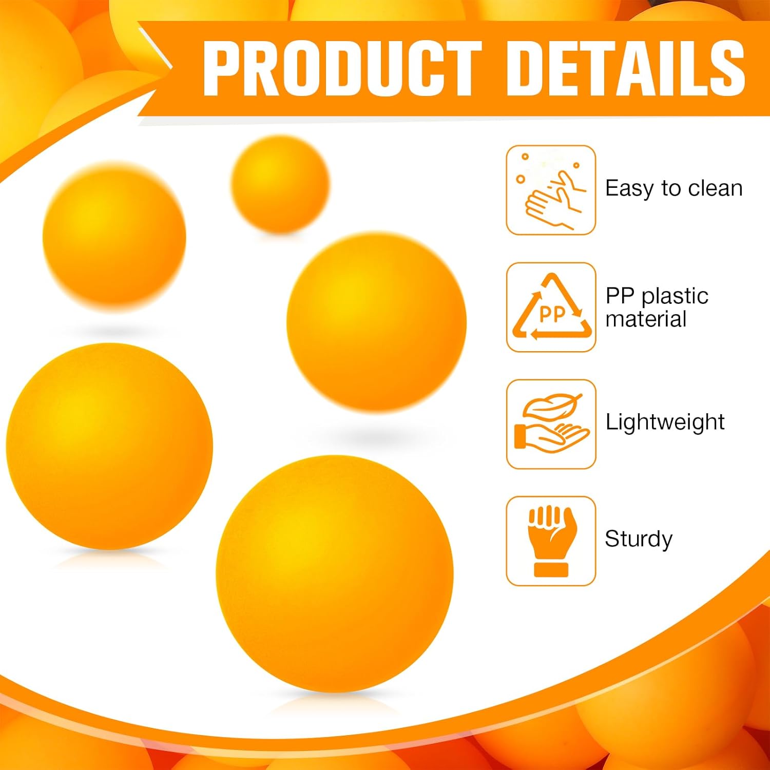 Yunsailing 300 Pcs Table Tennis Balls - Washable 40mm for Games & Party Decorations | Yellow