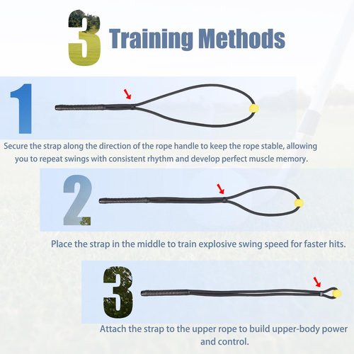 Mevfiya Golf Rope Swing Trainer – Golf Swing Speed Trainer & Golf Swing Aid for Improving Tempo, Rhythm, Flexibility, and Strength | Professional Golf Training Aid for Warm-Up & Swing Practice（Black）