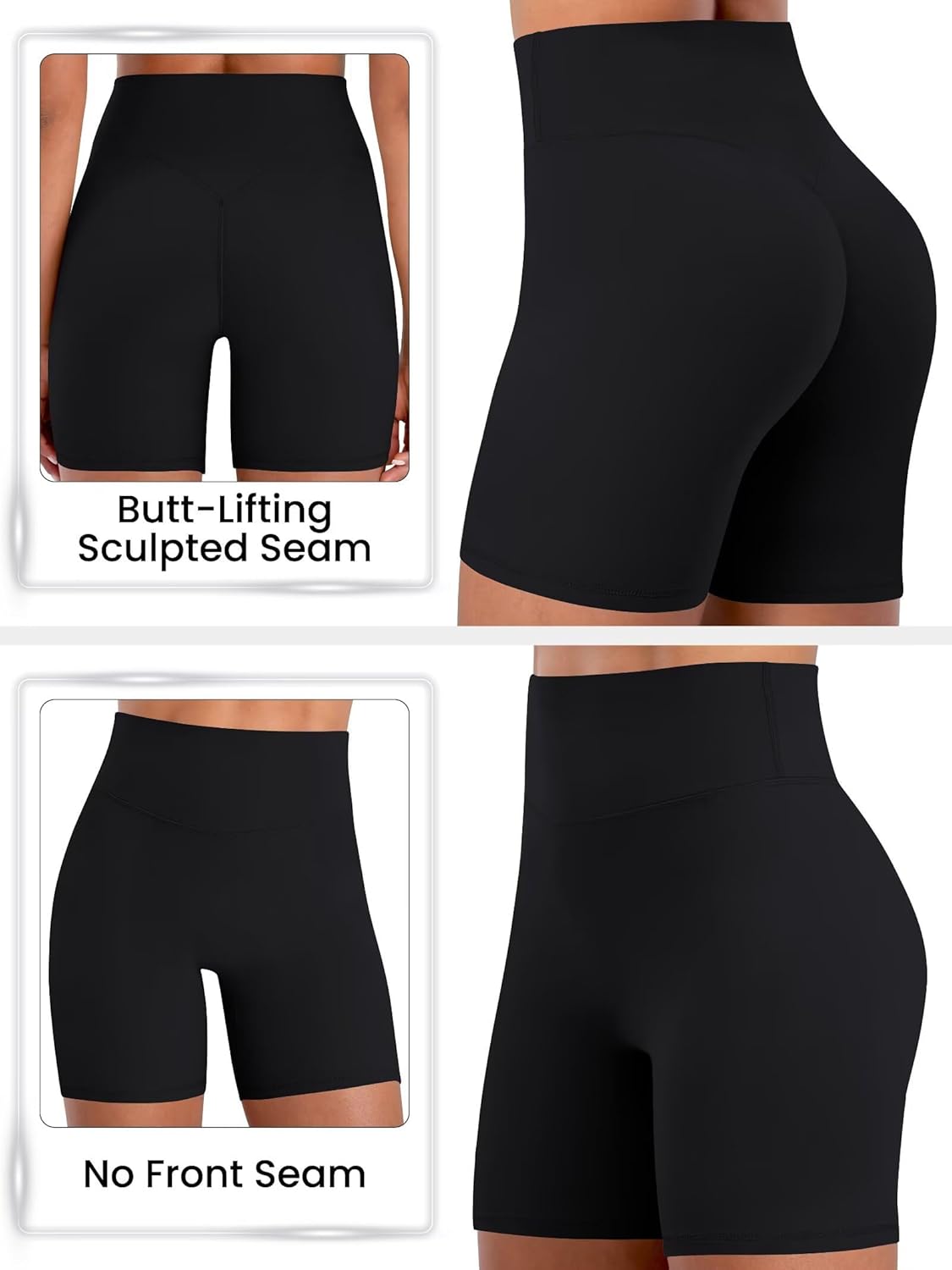 Sunzel Butt Lifting Biker Shorts - High Waist Tummy Control | Women's Workout & Yoga Shorts