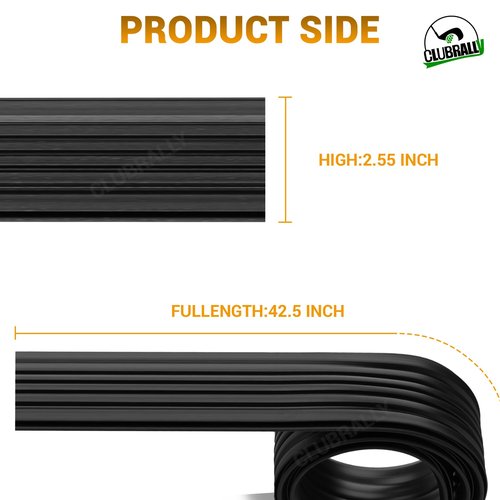 CLUBRALLY Golf Cart Floor Edge Guard Sill Protector, 2 PCS Anti-Collision Rubber Side Bumper Trim for Club Car DS 1987-Up, OEM#1013983/101347501（42.5" L×2.6" W）