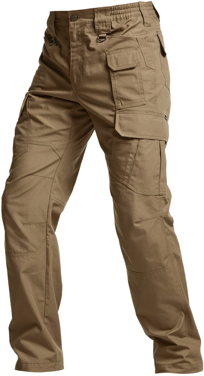 CQR Men's Tactical Pants, Water Resistant Ripstop Cargo Pants, Lightweight EDC Work Hiking Pants, Outdoor Apparel, Raider Mag Cougar, 28W x 30L