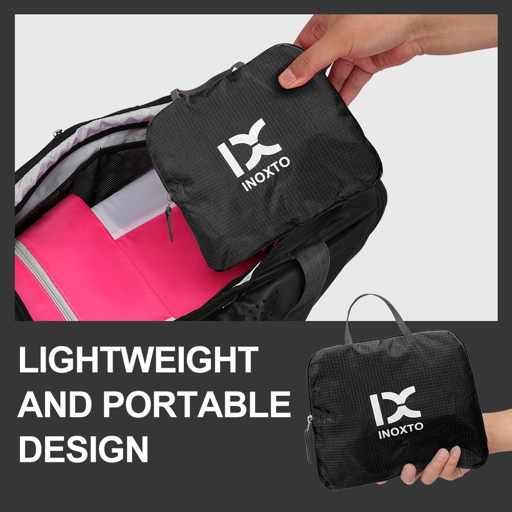 INOXTO 20L Lightweight Hiking Backpack Small Foldable Hiking Daypack for Outdoor Hiking Travel Camping (Black)