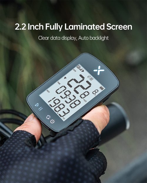 XOSS G Gen2 GPS Bike Computer Wireless, Bluetooth IPX7 Waterproof Cycling Computer, Rechargeable Bicycle Speedometer Odometer with 2.2 inch LCD Screen, 28 hrs Long Battery Life Fits All Bikes
