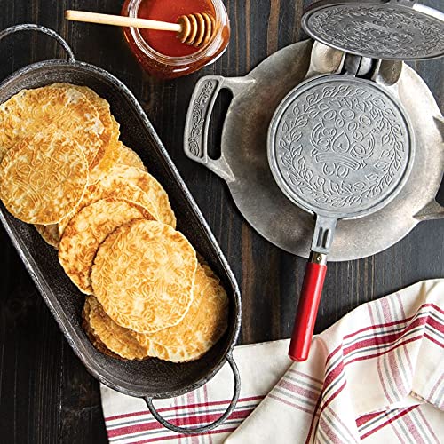 Norwegian Krumkake and Pizzelle Iron Set - Traditional Waffle Cone Maker