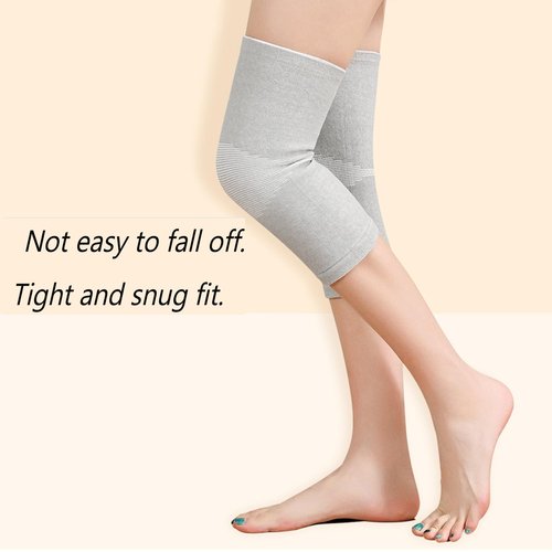 Sieafan Bamboo Charcoal Knee Sleeve - Bamboo Compression Knee Sleeve for Men and Women - Elastic Warm Knee Brace for Arthritis (Gray, X-Large)
