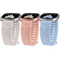 Girovo 3 Pack Cartoon Engraved Band Compatible with Fitbit Versa 4 Bands/Fitbit Versa 3 Bands/Sense/Sense 2 Band Women, Cute Soft Silicone Replacement Bracelet Sport Designer Fancy Strap for Versa 4