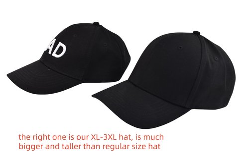 AOSMI XXL,3XL Big Head Hat Mens Baseball Hat Huge Extra Large Size Deep Tall Ball Golf Cap Black