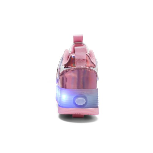 jiandian Roller Skate Shoes for Children/Kids – Detachable Wheels Sneakers for Boys & Girls | Fun, Safe & Stylish Roller Shoes Pink