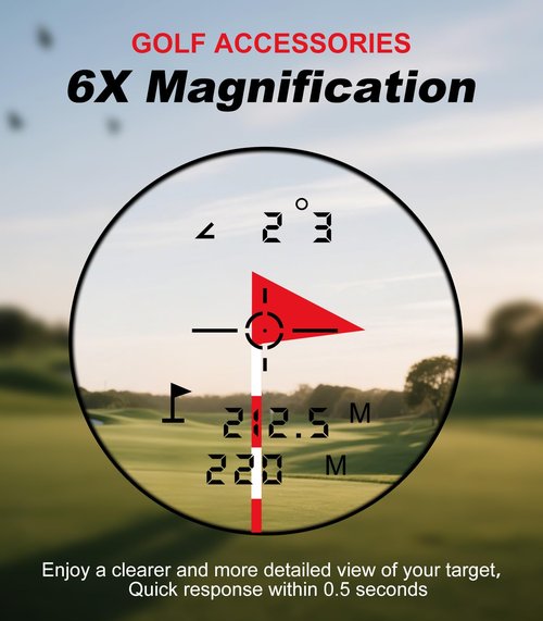 Golf Rangefinder with Slope, 1000 Yards Range Finder Golf, 6X Magnification, Flag Locking Vibration, Rechargeable Laser Range Finder
