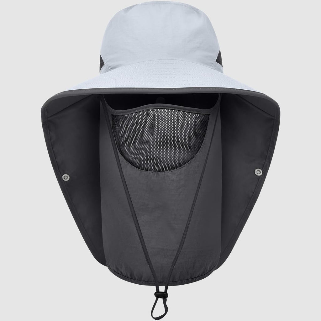 Skiennix Women's Sun Hat - Wide Brim UPF50+ Outdoor Protection with Detachable Face Cover & Neck Flap