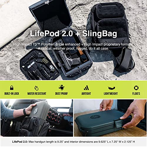 VAULTEK Covert Black LifePod 2.0 & SlingBag Bundle Secure Waterproof Lock Box
