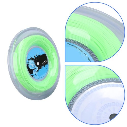 Leopacat Tennis String, String Set and 200m Reel Polyester, High Elastic Racket 200M for Training Fluorescent Green with Optimal Control Softness Power Enhances Performance