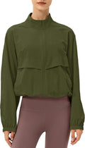Locachy Women's Athletic Jacket - Lightweight Zip-Up with Stand Collar | Windproof & Sun Protection