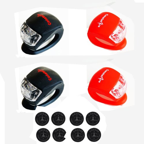 Bicycle Light Front and Rear Back Bike Tail Lights Silicone LED Bike Light Set - Bike Headlight and Taillight,Waterproof & Safety Road,Bicycle Bike Lights,Batteries Included,4 Pack led Safety Light