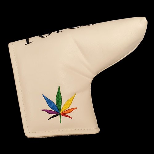 Fore-20 Golf Putter Headcover Green Lifestyle – White Rainbow Magnetic Blade Cover with Soft Lining Padding – Leatherette Club Cover Fits Most Standard Putters – Snug & Style-Forward Head Cover