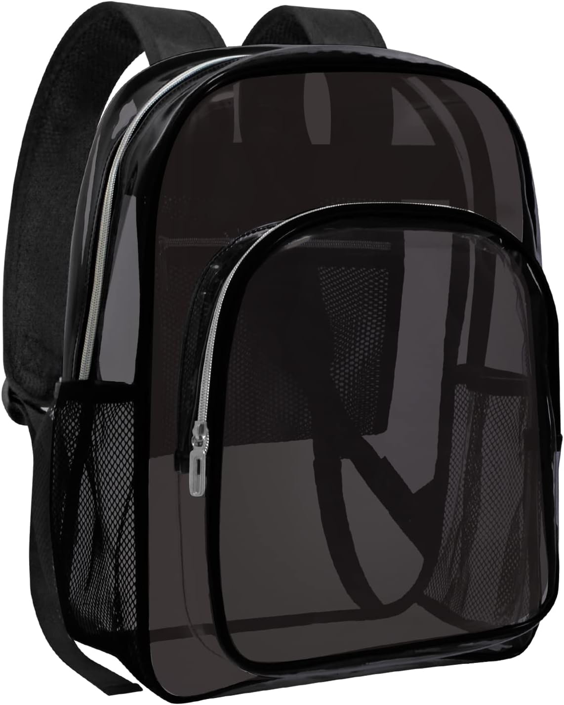 Skiennix Clear Backpack - Heavy Duty Transparent Design for Security Travel | Black Color