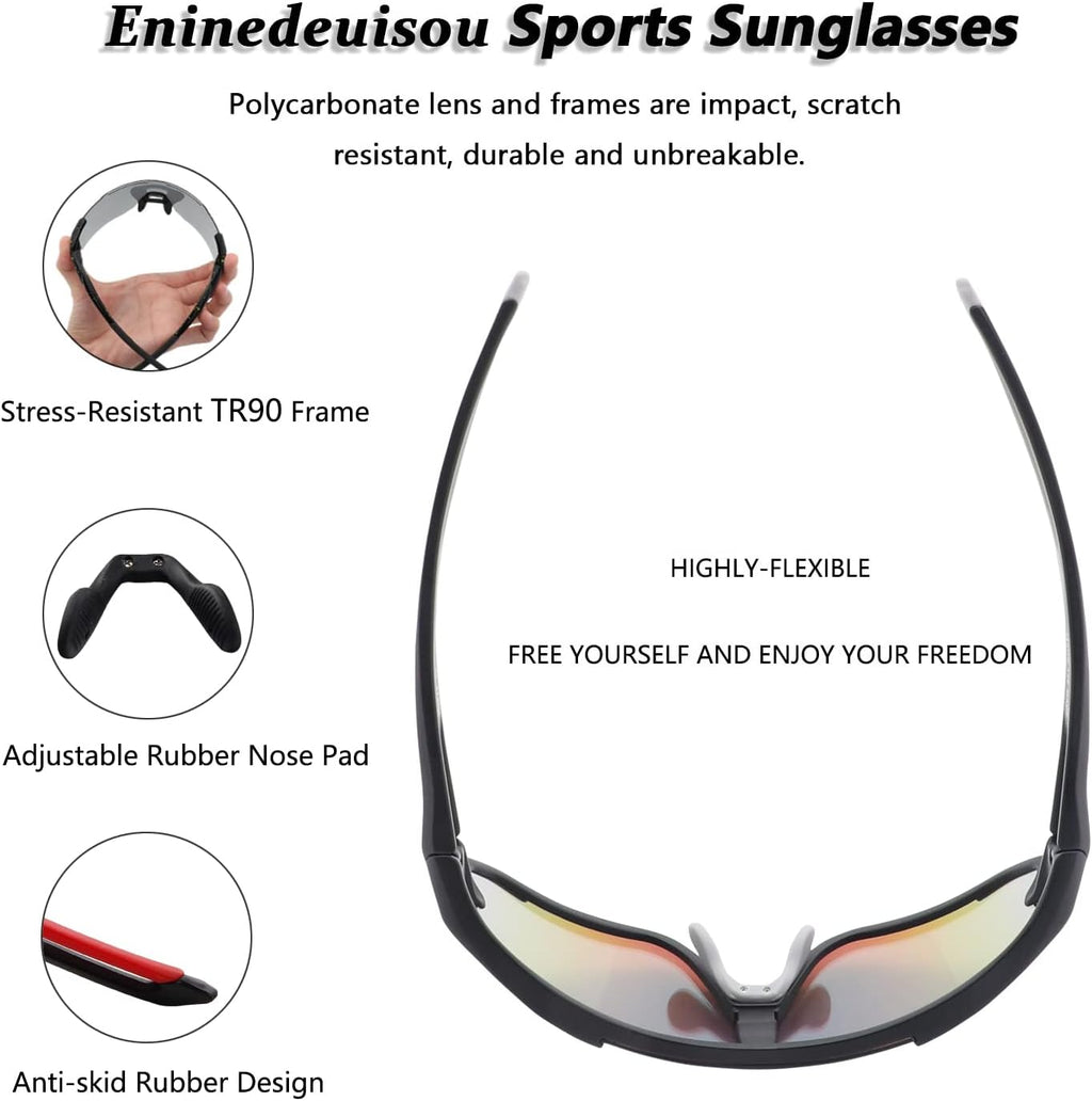 Skiennix Cycling Sunglasses - TR90 Frame for Men & Women | Lightweight Outdoor Sports Glasses