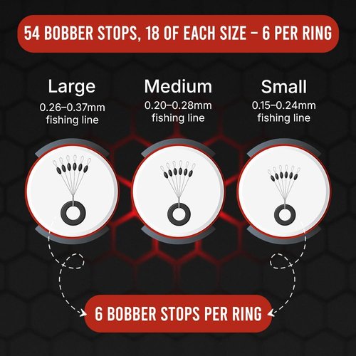 Bobber Stops for Fishing Line - Adjustable Float Stops for Easy Fishing | Durable and Reliable