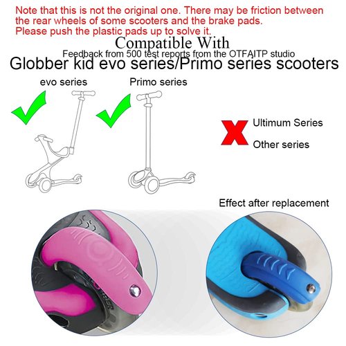Rear Brake Pads of Scooter Compatible with Globber Evo Primo Series,COOGHI 3-Wheel Scooter(Black)