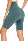 GAYHAY High Waisted Biker Shorts - Soft Tummy Control for Women | Dark Green, 8"/3" Inches