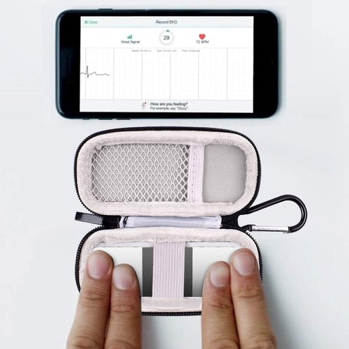 ALKOO Heart Monitor Case - Protective Travel Carrier for KardiaMobile EKG Monitors | Includes Pill Box & Carabiner Clip