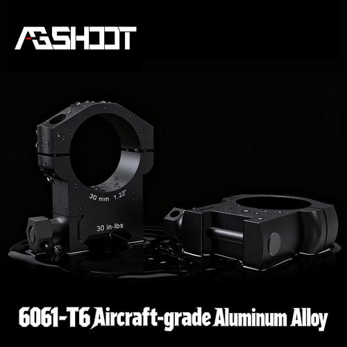 AGSHOOT High Profile 30mm Scope Rings for Picatinny Rail, 1.22" Center Height
