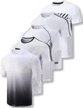 5 Pack Men’s Active Quick Dry Crew Neck T Shirts | Athletic Running Gym Workout Short Sleeve Tee Tops Bulk