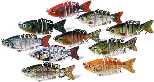 Fishing Lures for Bass Trout Animated Multi Jointed Swimbaits Slow Sinking Bionic Swimming Lures Bass Swim Warrior Swimbait Freshwater Saltwater Bass Lifelike Fishing Lures Kit