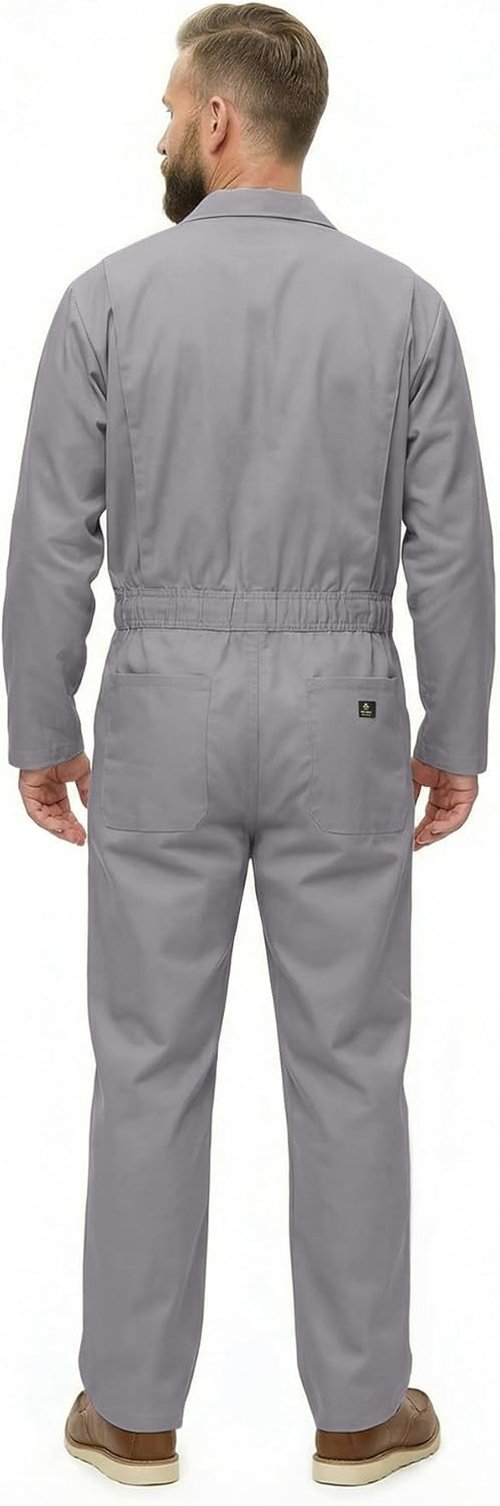 Natural Uniforms Men's Long Sleeve Zip-Up Twill Coverall - Stain & Wrinkle Resistant