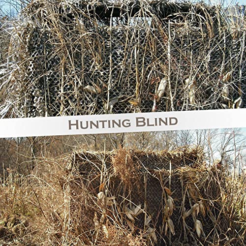 Dry Grass Camouflage Netting 20ft x 20ft with Mesh Backing for Hunting & Camping