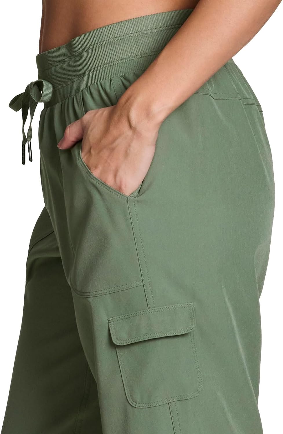 RBX Active Plus Size Cargo Capri Pants - Lightweight Woven Design for Comfort & Style