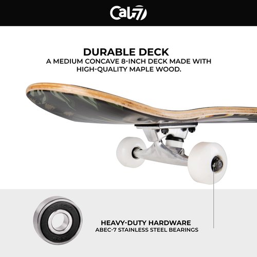 Cal 7 Complete Standard Skateboard 7.5-8-Inch Deck (8" Cabana)
