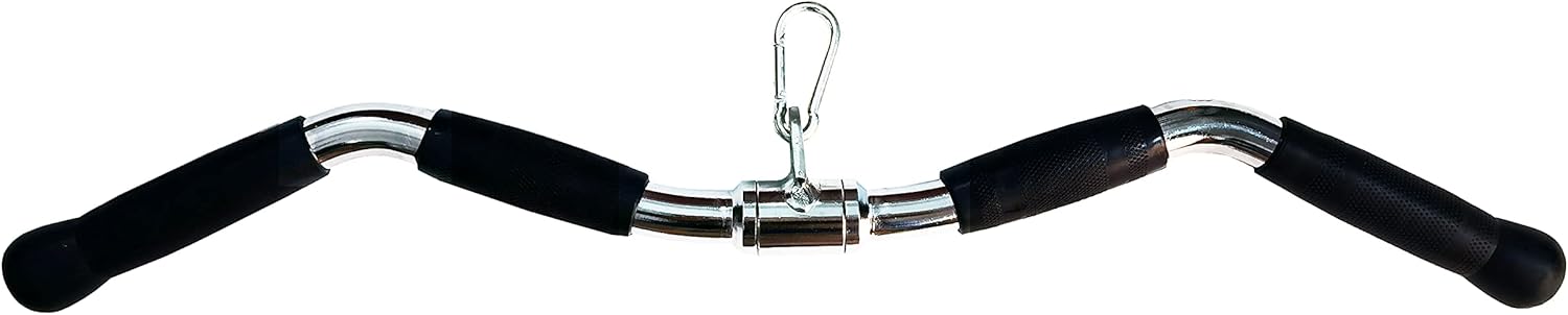 qibylift Barbell Multi-Exerciser Cable Attachment For Cable Machines, Lat Pull Down Bar Cable Machine Attachments, Tricep Press Down Bar, Revolving Straight Curl Pulldown Bar with Rotating & Rubber Handle Grips