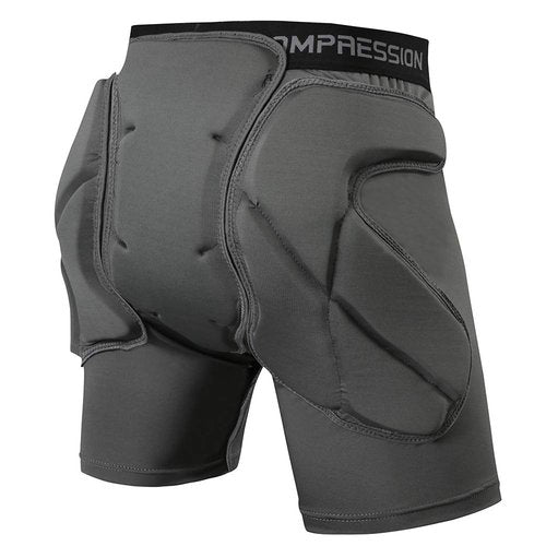 Shinestone Protective Padded Shorts Detachable Protection Pants (Grey,Medium)