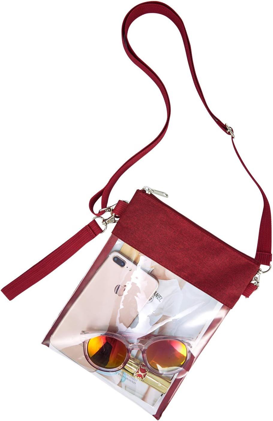 Skiennix Clear Crossbody Bag - Stadium Approved Transparent Tote Purse for Work & Events