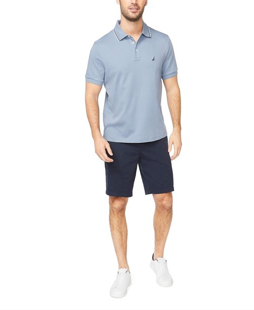 Nautica Men's Classic Fit Polo Shirt - Short Sleeve with Dual Tipped Collar | Stylish Comfort
