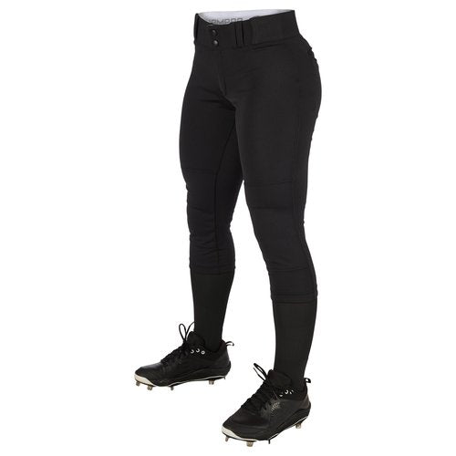 CHAMPRO Women's Tournament Traditional Low-Rise Polyester Softball Pant, Medium, Black