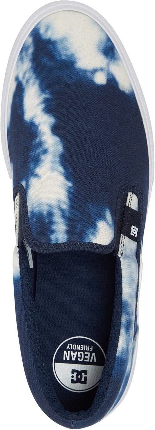 DC Men's Manual Slip-ON TXSE Skate Shoe, Heather Navy, 4