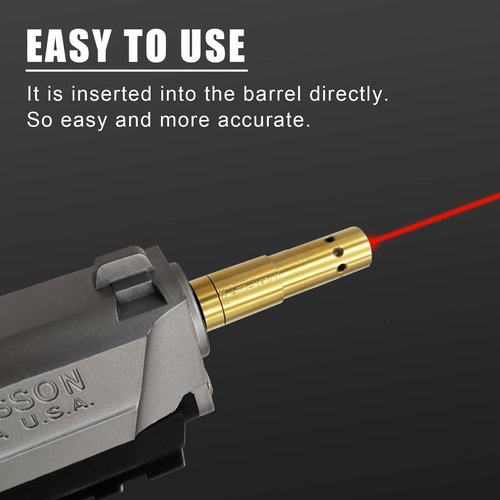 Angeebin Laser Boresighter for 9mm/.38spl/.357Mag/.380acp Firearms, End Barrel Laser Bore Sight Accurate and Easy Use