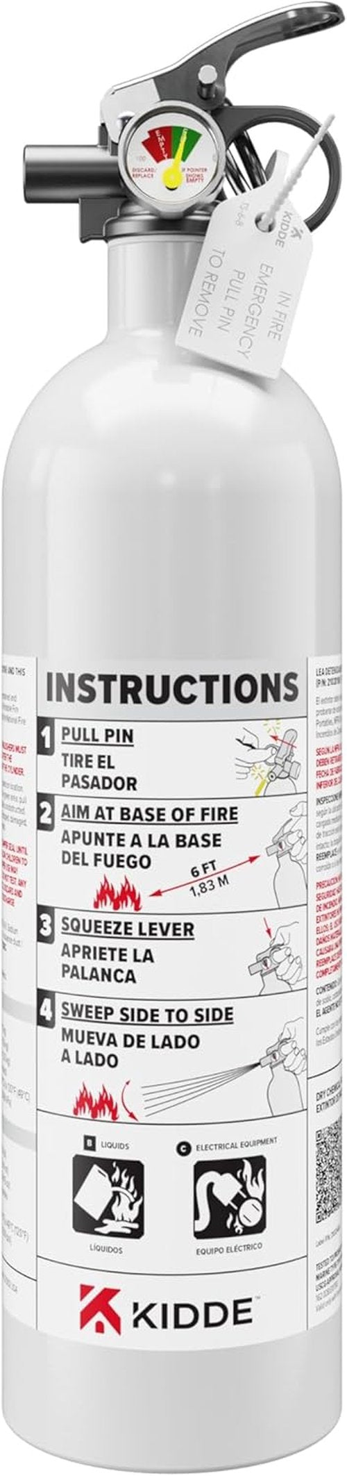 Kidde Fire Extinguisher - Marine Safety Equipment | Single-Use 5BC for Boats