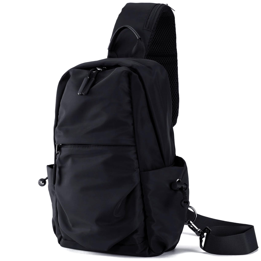 Seoky Rop Men Women Sling Bag Backpack Lightweight Water Resistant Small Chest Shoulder Crossbody Bags for Walking Travel Cycling Black