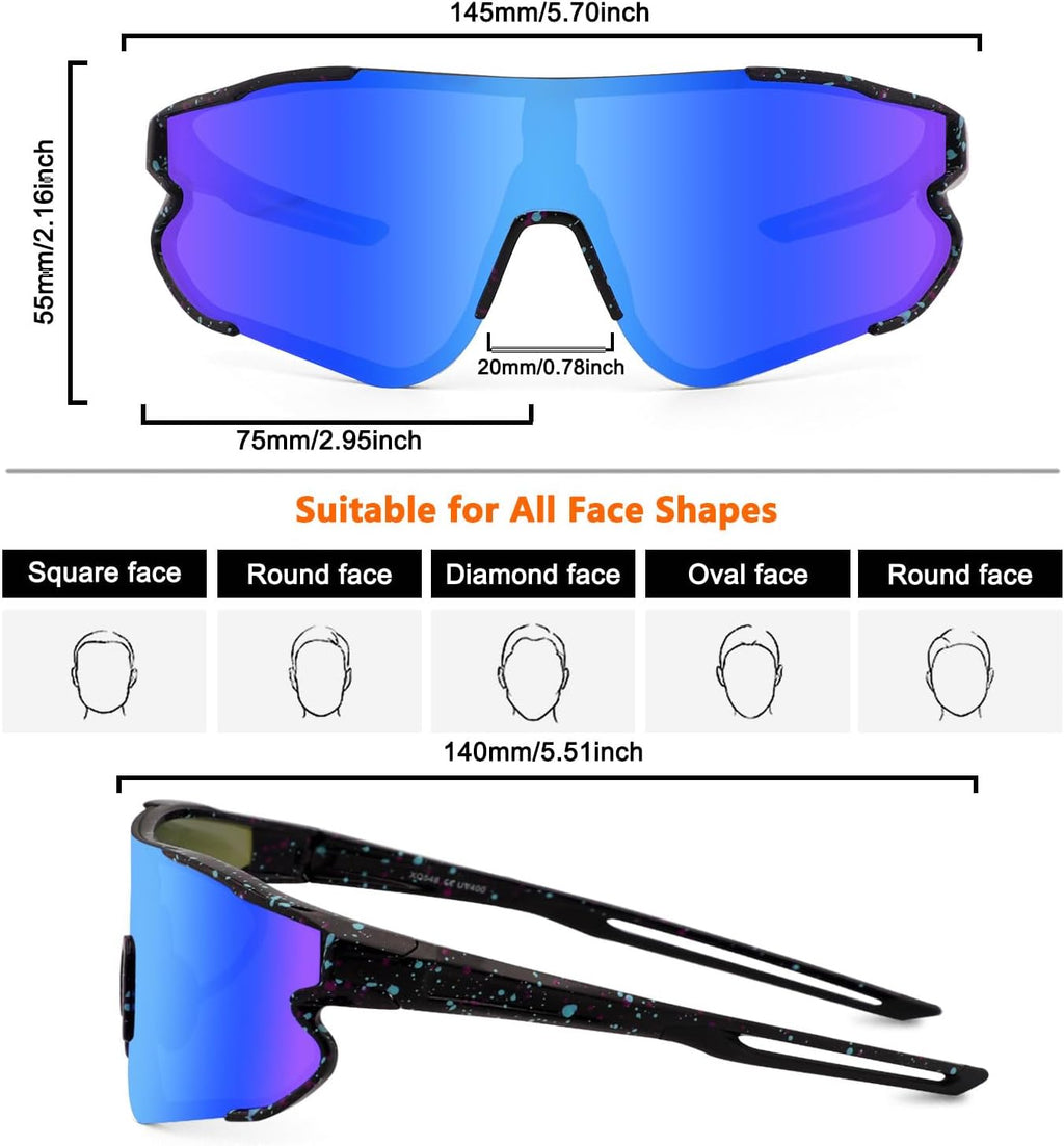 Skiennix Cycling Sunglasses - TR90 Frame for Men & Women | Lightweight Outdoor Sports Glasses