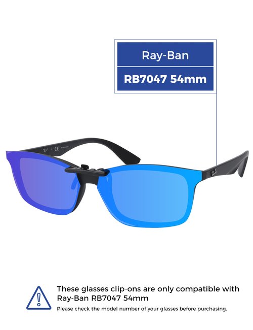 HILEEN Polarized Clip-on Sunglasses for Ray-Ban RB7047 54mm for Men Women UV Protection-Ice Blue