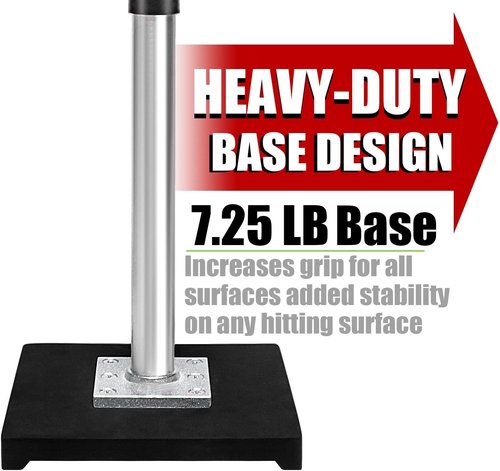 LOMGWAYS Baseball Batting Tee - Height Adjustable 23"-37" | Premium Portable Design with Heavy-Duty Base