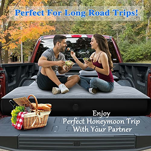 Grey Camping Pickup Truck Bed Air Mattress Thicken Sleeping Pad for Outdoor & Car Camping