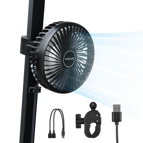 WEKANI Golf Cart Fans for Golf Cart Accessories,3-speed Settings Fit EZGO Club Car Yamaha Models with Sturdy Clamp& Portable USB Input for Golf Cart,Office Desk and Stroller