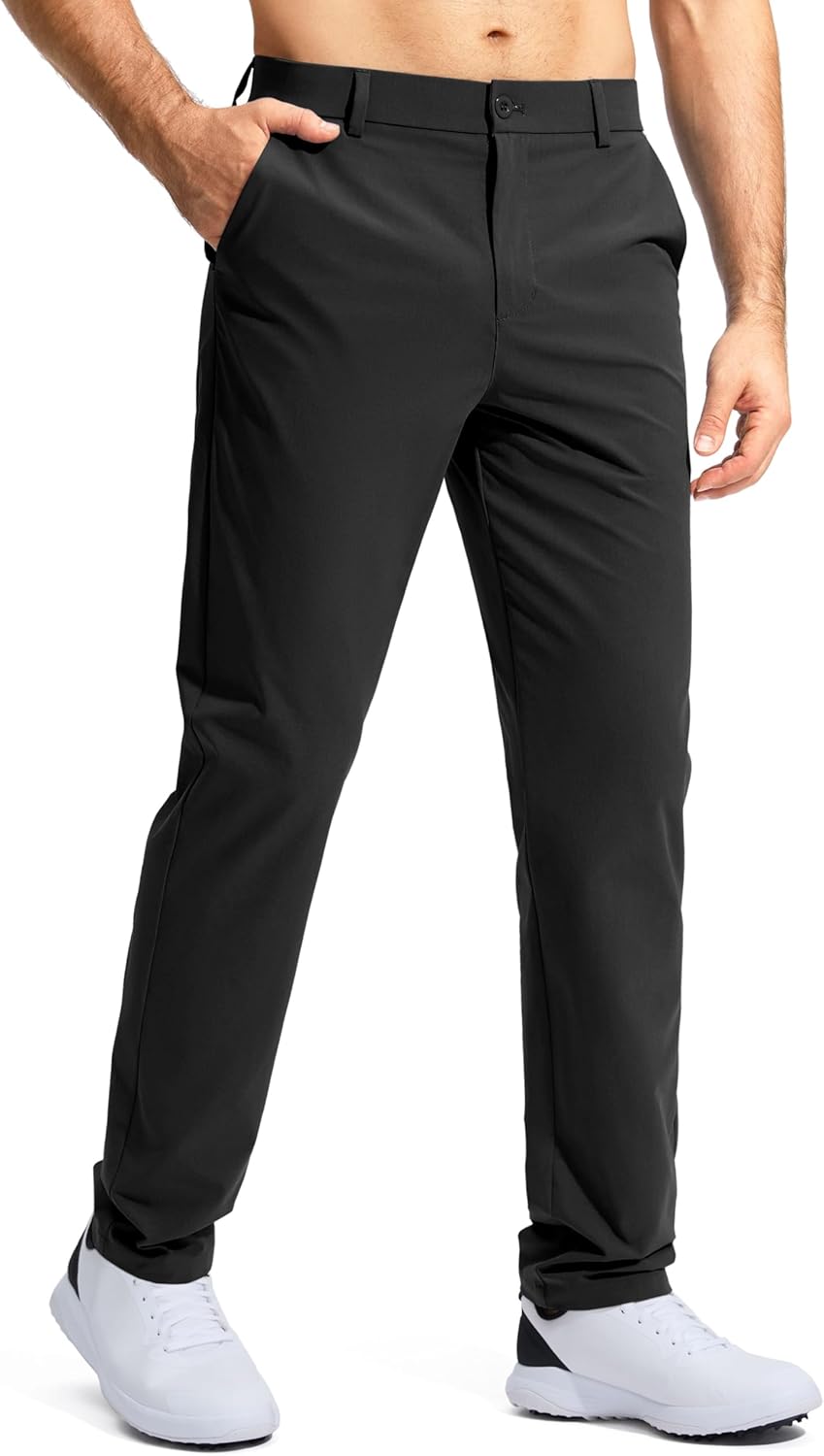 Pudolla Men's Golf Pants - Lightweight Quick-Dry Stretch Trousers | Comfy Casual Slacks with Pockets (30"/32"/34")